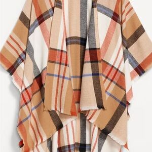 Old Navy Plaid Scarf in Tan, Brown, and Orange